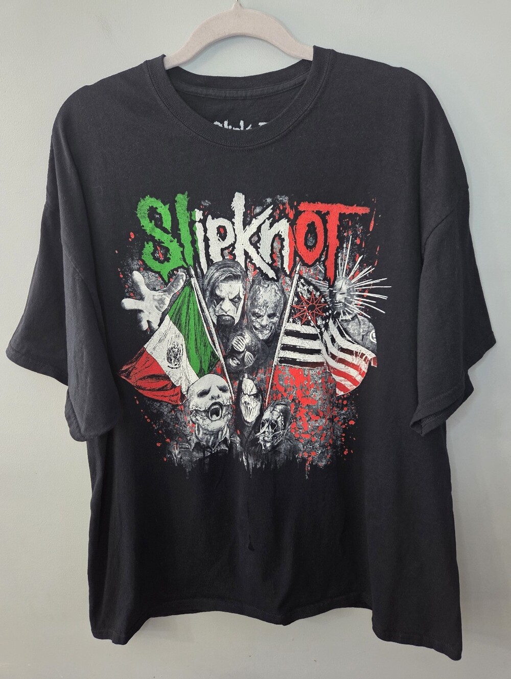 Slipknot Band Merch Black  T-Shirt XXL Adult Unisex Mexico USA Flag Goth Metal